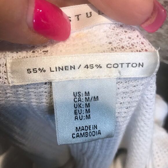 Max Studio Linen Sweatshirt Medium - Picture 6 of 9